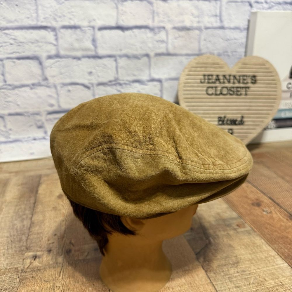 STETSON VINTAGE MEN SUEDE LEATHER HAT NEWSBOY Cap L/XL
